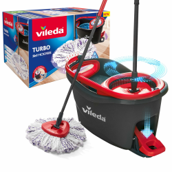 Vileda Turbo 3in1 Komplett Set, Wischmopp mit 3in1 Mikrofaser-Moppkopf, Eimer mit Schleuder, Teleskopstiel: 85 – 123 cm, entfernt 99% der Bakterien, nachhaltiges Wischsystem, Vileda Love it Clean Turbo 3in1 Komplettset Angebot bei HelloDeals
