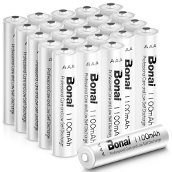 BONAI Akku AAA 1100mAh 24 Stück Wiederaufladbare Batterien hohe Kapazität 1,2V Micro AAA Accu NI-MH Aufladbare Akkubatterien HR03 Rechargeable Battery geringe Selbstentladung Angebot bei HelloDeals