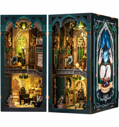 Cutefun Book Nook Kit - Puppenhaus Kitaus Holz mit Staubschutzhülle,DIY Miniatur Puppenhaus Bücherecke Bibliothek Häuser Modellbausätze mit LED Leuchten Bücherregal Dekor,Darkness Common Room(RK05) Angebot bei HelloDeals