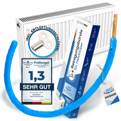 PEARWAY Heizkörper Reinigungsbürste I Die ideale Vorbereitung für die Heizperiode I inkl. Entlüftungsschlüssel I Heizungsbürste I Verbessert das Raumklima I Heizkörperbürste I Heizungsreinigungsbürste 120cm - Blau Angebot bei HelloDeals