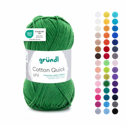 Gründl Wolle Cotton Quick uni Garn zum Stricken & Häkeln aus 100% Baumwolle, 1 Knäuel 50 g / 125 m, Häkelgarn/Strickgarn, Farn Angebot bei HelloDeals