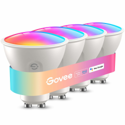 Govee Glühbirne GU10 LED RGBWW, 400LM Hohe Helligkeit, Dimmbare Farbwechsel LED Glühbirne, 64 Szenen, WLAN & Bluetooth Smarte Glühbirne, Funktioniert mit Alexa, Synchronisierung mit Musik, 4 Packung Angebot bei HelloDeals