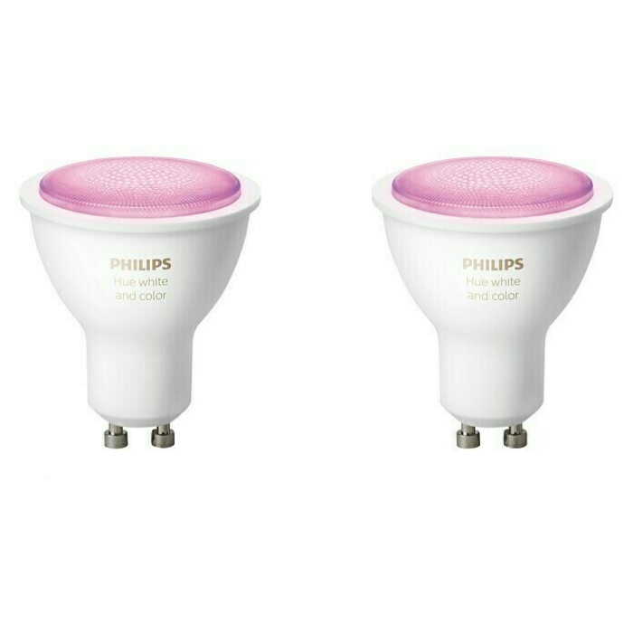 Philips Hue LED-Leuchtmittel-Set White & Color Ambiance (GU10, 4,3 W, RGBW, Dimmbar, 2 Stk.)