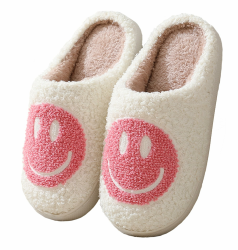 Meik Mangni Hausschuhe mit Fröhliches Gesicht Damen Herren Weicher Plüsch Retro Hausschuhe Frauen Bequeme Warme Pantoffeln Trendiger Slipper drinnen und draußen,35-46 EU 38/39 EU Rosa Angebot bei HelloDeals