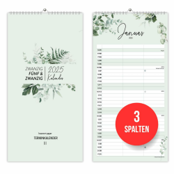 heaven+paper Familienplaner 3 Spalten Eukalyptus grün - Kalender für zwei 2025 mit Feiertagen, Schulferien, Mond - Wandkalender 2025 Paarplaner (42x21cm) Planer vom Familien-Unternehmen aus Bayern Green 3 Spalten Angebot bei HelloDeals