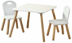 Kesper| Kindertisch mit 2 Stühlen, Material: Faserplatte, Maße: 55 x 55 x 45 cm, Farbe: Weiß | 17712 13 Angebot bei HelloDeals