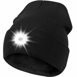 Deilin LED Mütze mit Licht,Outdoor Hüte für Herren Damen,Beleuchtete Mütze Aufladbar USB Stirnlampe,Winter Herren Mütze Warme Witzige Geburtstagsgeschenk Mann Camping Gadgets für Angler Laufen Wandern Einheitsgröße 1-Schwarz Angebot bei HelloDeals