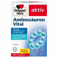 Doppelherz Aminosäuren Vital - 12 Eiweiß-Bausteine, darunter alle 9 essentiellen Aminosäuren, für Sportler und körperlich Aktive - 100 Kapseln Angebot bei HelloDeals