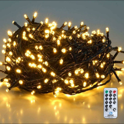 SALCAR 26m 360er LED Lichterkette Weihnachtsbaum (23m Lichterkette + 3m Stromkabel) mit Fernbedienung, 31V Christbaumbeleuchtung Außen mit 8 Modi und Memory, Warmweiß Warmweiß 23m Angebot bei HelloDeals