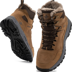 JACKSHIBO Winterschuhe Herren Winterstiefel damen mit Warm Gefüttert Wasserdicht Schneeschuhe Rutschfest Wanderschuhe Trekkingschuhe Winter Outdoor Schneestiefel Winterboot 44 EU Braun Angebot bei HelloDeals
