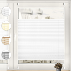 Sonello Plissee Klemmfix ohne Bohren 80cm x 200cm Weiß Faltrollo Plisseerollo Jalousie für Tür & Fenster Blickdicht Sichtschutz Sonnenschutz Fertifplissee Rollo Weiß B80 x H200 cm Angebot bei HelloDeals