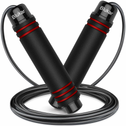 Blukar Springseil, Speed Rope Verstellbar mit Hautfreundlichen Schaum Griffe, Länge Einstellbar, rutschfest und Ideal für Fitness & Ausdauer & Seilspringen, geeignet für Erwachsene Rot Angebot bei HelloDeals