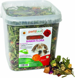 petifool Nager Flora 430g - Alleinfutter für Nager - natürliches Nagerfutter für Kaninchen und Meerschweinchen - ohne künstliche Zusätze - 100% Natur - artgerechtes Futter - Kräuter und Luzerne 430 g (1er Pack) Angebot bei HelloDeals