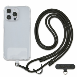 Golifyne Handykette Universal zum Umhängen | Handyband Kordel Kette für Outdoor, Reise, Unterweg Handy-Halterung | Phone Lanyard + 2 Stück Pad für alle Smartphone (ohne Hülle) - Schwarz Angebot bei HelloDeals