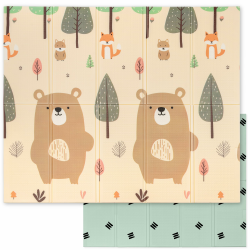 Spielmatte Baby - Krabbelmatte Baby 150x180x1cm - Krabbelmatte Wendbar, Faltbar, Wasserabweisend - Schaumstoff Babymatte - Baby Spielmatte -Sweety Fox (Bär) Angebot bei HelloDeals