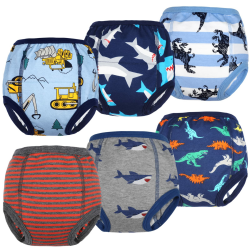 Flyish Packung mit 6 Baby Trainingshosen Töpfchen Unterwäsche Kleinkinder Windelhosen Toilettentraining Unterwäsche Entzückende Tiermuster Trainingshose Jungen 3 Jahre 3 Jahre Blau Angebot bei HelloDeals