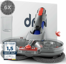 Dripl Wischaufsatz für Dyson V7/V8/V10/V11/V15/Gen5 Staubsauger, Elektrischer Bodenwischer mit Abnehmbaren Wassertank und 6 Waschbare Mopps + 1 Füllbehälter Angebot bei HelloDeals