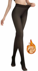 BTkviseQat Thermostrumpfhosen für damen,Strumpfhosen Damen Winter,Gefütterte Strumpfhose,Gefälschte Durchscheinend Plüschstrümpfe Pantyhose Wärmende Fleece Strumpfhose Schwarz Durchsichtig,320g, für -5 ~ 10 ℃ S-M Angebot bei HelloDeals