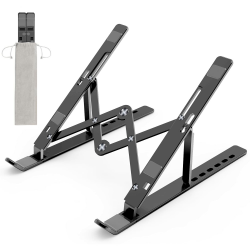 Laptop Ständer, Faltbarer Aluminium Notebook Ständer, Höhenverstellbarer Laptopständer Belüftet Kühlung Laptop Halterung für MacBook Pro/Air, HP, Sony, Dell,alle 10-15,6 ” Laptops-Schwarz Angebot bei HelloDeals