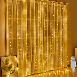 A.bigwhale Lichtervorhang 2x2m, lichterketten Vorhang Innen, 200 LED vorhang lichterkette hängend USB Lichtervorhang Warmweiß für Hochzeit Party Weihnachten Wand Schlafzimmer Deko Warmweiß Lichtervorhang Angebot bei HelloDeals