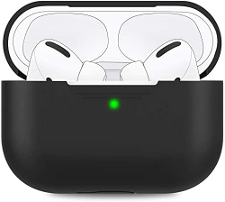 AHASTYLE Silikon Hülle für Airpods Pro Schutzhülle und Haut Case für AirPods Pro [Front-LED Sichtbar] [Kabelloses Laden] Kompatibel mit Airpods Pro 2019 (Ohne Karabiner, Schwarz) Angebot bei HelloDeals