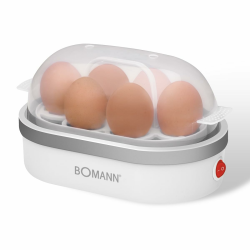 Bomann® Eierkocher für bis zu 6 Eier | Egg Cooker mit antihaftbeschichteter Heizschale | Egg Boiler mit Summer | elektrischer Eierkocher inkl. Eihalter & Messerbecher mit Eipicker | EK 5022 CB 13 cm l x 22 cm b x 13.5 cm h Weiß Angebot bei HelloDeals