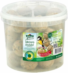 Dehner Natura Premium Meisenknödel ohne Netz, ganzjähriges Wildvogelfutter proteinreich / energiereich, hochwertiges Vogelfutter für Wildvögel, im Eimer, 30 Stück je 90 Gramm (2.7 kg) 3 kg (1er Pack) Angebot bei HelloDeals