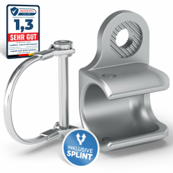 LAINFELD Anhängerkupplung für Thule Chariot & Coaster | Fahrradanhänger Kupplung inkl. Sicherheitspin | Einfache und schnelle Montage am Fahrrad 1 Stück - Silber Angebot bei HelloDeals