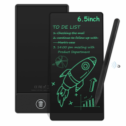 LCD-Schreibtafeln für Erwachsene, Czemo 6.5 Zoll Tragbar Vollbild LCD Schreibtafel mit Magnetstift, LCD Schreibbrett Zeichenbrett für Schneller Rekord, Büro, Memos, Arithmetik, Drawing, Schwarz 6.5 Zoll(0,5-mm-Schriftlinie) Einzelner Bildschirm Angebot bei HelloDeals