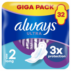 Always Ultra Binden Damen Gr. 2, Long (32 Damenbinden mit Flügeln) Giga Pack, dünn und super saugfähig, geruchsneutralisierend und Auslaufschutz Long Giga Pack Angebot bei HelloDeals
