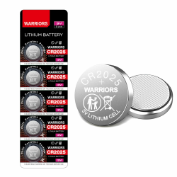 Warriors 5X 2025 Batterie Knopfzellen CR2025 Batterien 3V kindersichere Verpackung, für den Einsatz in Schlüsselanhängern, Waagen, medizinischen Geräten. Angebot bei HelloDeals