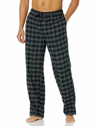 Amazon Essentials Herren Pyjamahose aus Flanell (erhältlich in Big & Tall) L Grau Schwarz Buffalokaros Angebot bei HelloDeals