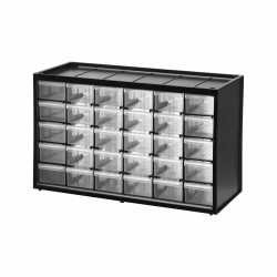 STANLEY Kleinteilemagazin Organizer Sortimentskasten (36.5x15.5x22.5cm, mit 30 Schubladen, bruchfester Kunststoffrahmen, transparente Schubladen, geeignet für Wandmontage) 1-93-980 Single Angebot bei HelloDeals