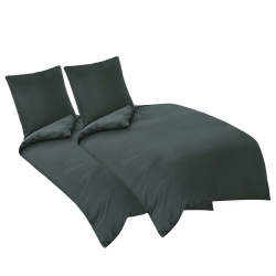 Aisbo Bettwäsche 135x200 4teilig Grau - Bettbezug 135x200cm 4tlg mit Kissenbezug, Bettwäsche Set Mikrofaser mit Reißverschluss, weich und bügelfrei 2x135x200cm+2x80x80cm Grau Angebot bei HelloDeals