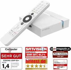 Strong Leap-S3+ Android TV-Box - HD Video Streaming Gerät, Magenta TV, waipu.tv, Netflix, Disney+, Prime UVM. sämtliche Streaming-Dienste über Google Play Angebot bei HelloDeals