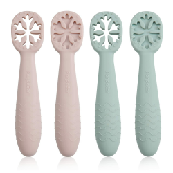 PandaEar 4er Set Lernlöffel für Baby, Starter Breilöffel Fütterlöffel Babylöffel Silikon Esslernlöffel Weich Flexibel Kinder Besteck BPA-frei für Säugling Kind Kleinkind ab 4 Monaten Angebot bei HelloDeals