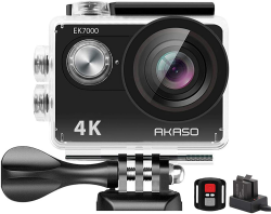 AKASO Action Cam 4k30FPS 20MP - Unterwasserkamera 170°Ultra Weitwinkel Full HD WiFi Action Kamera mit 2 Zoll LCD Bildschirm 2.4G Fernbedienung und 2x1050mAh Akkus EK7000 Angebot bei HelloDeals