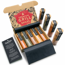 TIMBER TASTE® Grill Gewürze Geschenkset Männer | 5 erlesene BBQ Grillgewürze inkl. Rezepte | Grill Zubehör Geschenke für Männer | Besonderes Gewürze Set für Ihn | Geschenke für Erwachsene | Gewürzset Grill Gewürze Geschenk Set Angebot bei HelloDeals