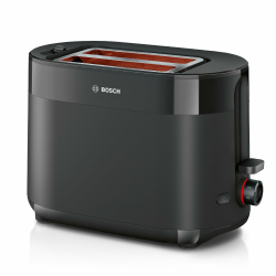 Bosch Kompakt Toaster MyMoment TAT2M123, integrierter Brötchenaufsatz, mit Auftaufunktion, mit Abschaltautomatik, Liftfunktion, Brotzentrierung, perfekt für 2 Scheiben, 800 Watt, Schwarz matt Brotaufsatz integr. Schwarz Angebot bei HelloDeals