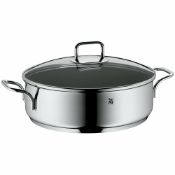 WMF Schmorpfanne 28 cm hoher Rand, Bräter Induktion, Schmortopf mit Deckel 5,0l, Pfanne Induktion, Cromargan Edelstahl beschichtet, backofengeeignet, antihaftbeschichtet, hoher Rand Angebot bei HelloDeals