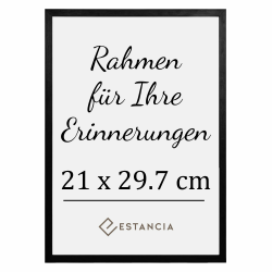 Estancia Schwarzer Holz Bilderrahmen 21x29.7 (A4) mit Bruchsicherem Acrylglas | Moderner Portraitrahmen Holz | Rahmen A4 | Schwarz Bilderrahmen Din A4 21 x 29.7 cm (A4) Schwarz Angebot bei HelloDeals