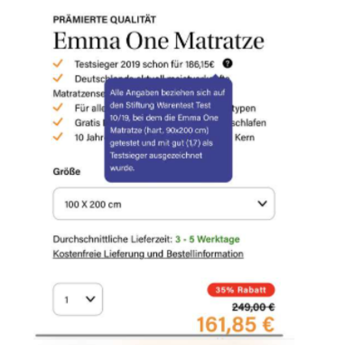 Emma One Matratze im Big-Sale