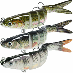 TRUSCEND Kunstköder Hecht, Fisch Köder für Zander Barsch Forellen Wobbler Swimbait, Angelköder Fische Angeln Set, Süßwasser Salzwasser Angelzubehör, Angeln Geschenk für Männer A3-10CM-11G Angebot bei HelloDeals