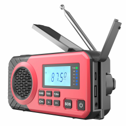 Acta Berg Kurbelradio | Notfallradio mit Kurbel & 5000 mAh Akku | Solar Radio mit Weltempfänger | Handkurbel Blackout Notfallausrüstung | Als Taschenlampe & Ladegerät, AM/FM/SW, mit USB, Rot Angebot bei HelloDeals