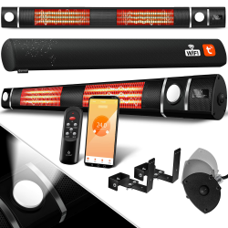 KESSER® Infrarot Heizstrahler 3000W IR-Gastro-Bar Inkl. LED Licht Terrassenstrahler Mit WiFi & Fernbedienung inkl. Schutzhülle Infrarotstrahler Quarzstrahler Terrassenheizer Wand-Heizstrahler Schwarz Angebot bei HelloDeals
