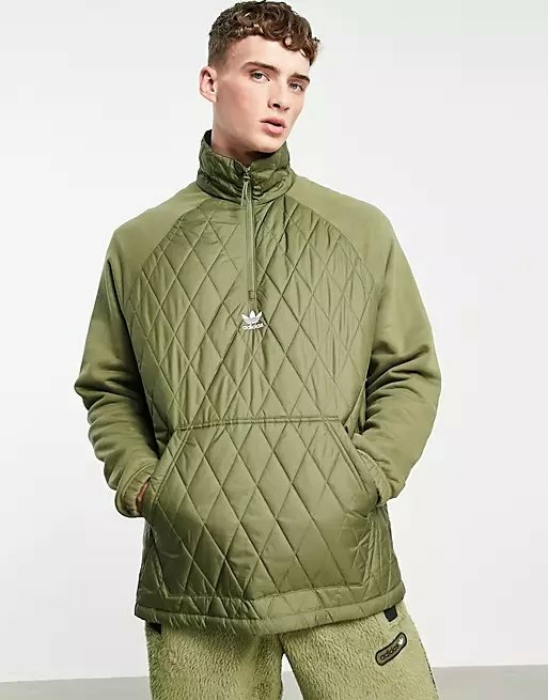 Adidas Originals Quilted Half Zip Herren Sweatshirt