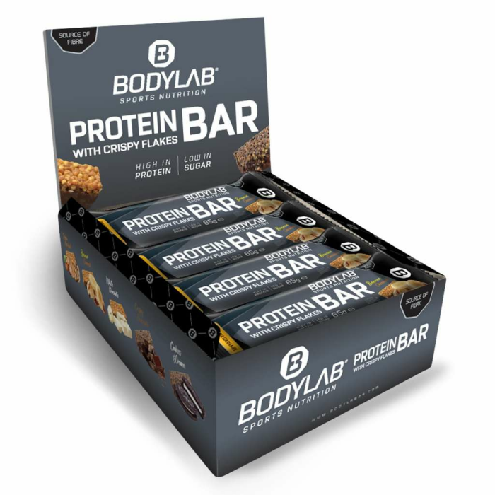 50% Februar-Sale bei Bodylab. .B. 12x 65g Crispy Protein Bar für 11,25€ + 4,90€ Versandkosten (ab 80€ kostenloser Versand)