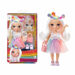 Rainbow High Littles - Opal Raine - Kleine, Bewegliche Modepuppe - Regenbogenfarbene 14 cm Große Puppe mit Handtasche und Magischem Einhorn - für Kinder und Sammler Angebot bei HelloDeals