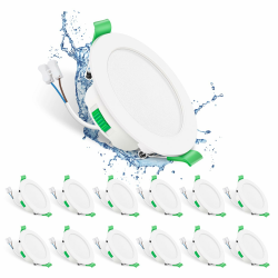 ALUSSO LIGHTING LED Einbaustrahler 230V 7W Deckenspots, 3000K/4000K/6500K Einbauspots, flach Dimmbar Ultra Slim Spots IP44 Deckenstrahler Einbauleuchten für Badezimmer Küche, Rund Weiss 12er Set Rund Weiss IP44-12er Set Angebot bei HelloDeals