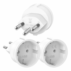 Oblinple 3 Stück Schweiz Reiseadapter, DE auf Schweiz Adapter, EU auf Schweizer Steckdosenadapter, Deutschland Schweizerland Steckdose, Schuko EU zu Typ J Stecker für Malediven, Ruanda, Liechtenstein Angebot bei HelloDeals